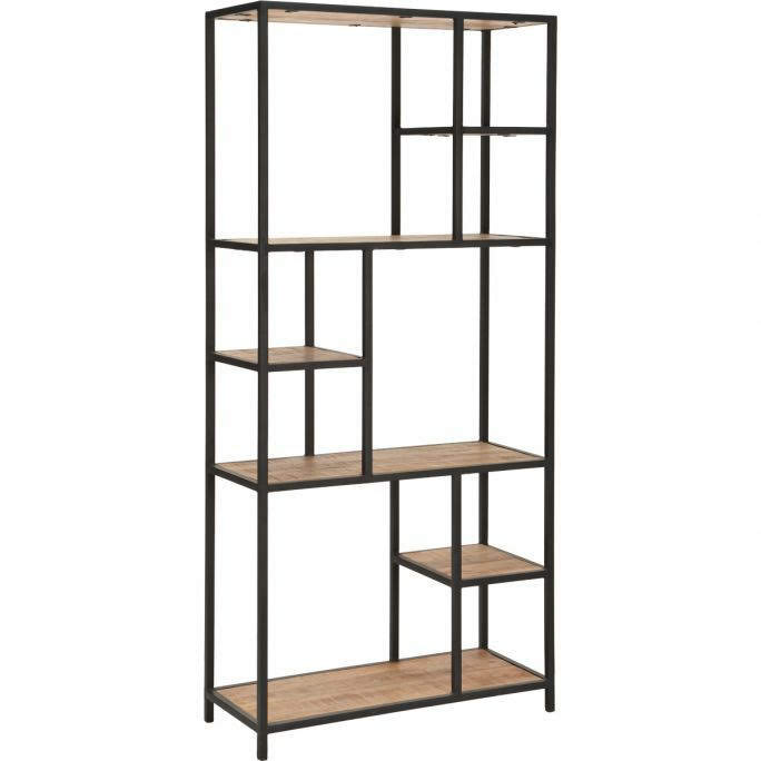 Kệ trang trí khung sắt mặt gỗ GHS-3898 4 ke sach ke trang tri khung chan sat mat go mdf chong am ghz 3979