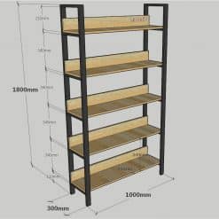 Kệ trưng bày sản phẩm khung chân sắt mặt gỗ SGH-5761 7 kich thuoc ke trang tri khung sat mat go ghk 305