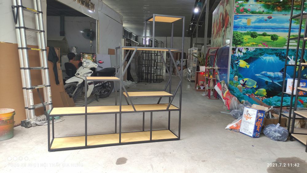 Kệ trang trí khung sắt làm vách ngăn GHF-6190 13 ke trang tri khung sat lam vach ngan ghf 6190 8