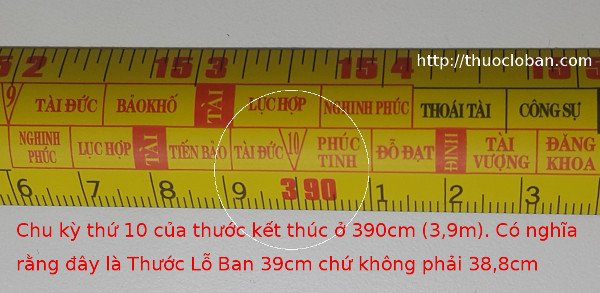 Thước Lỗ Ban 39cm chứ không phải 38,8cm như nhiều người nói