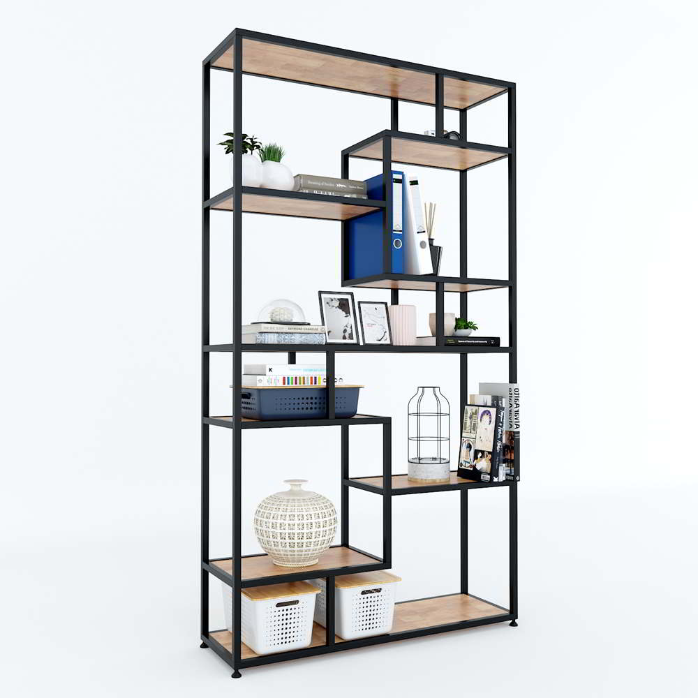 Kệ trang trí gỗ MDF khung sắt GHF-6460 3 Kệ trang trí gỗ MDF khung sắt GHF-6460
