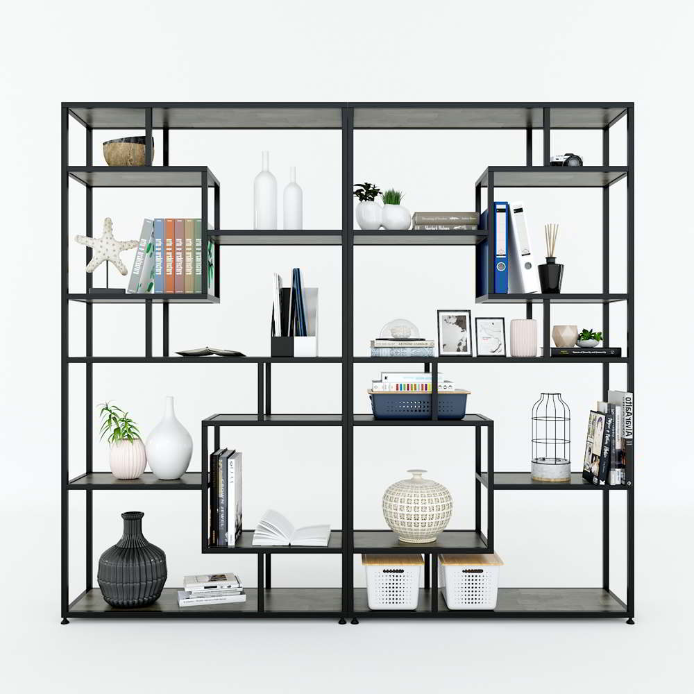 Kệ trang trí gỗ MDF khung sắt GHF-6460 5 Kệ trang trí gỗ MDF khung sắt GHF-6460 - Ảnh 3