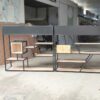 Kệ trang trí khung sắt có hộp gỗ làm vách ngăn GHF-6492