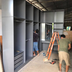 Tủ áo gỗ công nghiệp MDF chống ẩm có bàn trang điểm GHF-7113