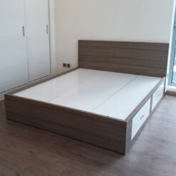 Giường gỗ công nghiệp MDF chống ẩm 2 ngăn kéo GHF-7358