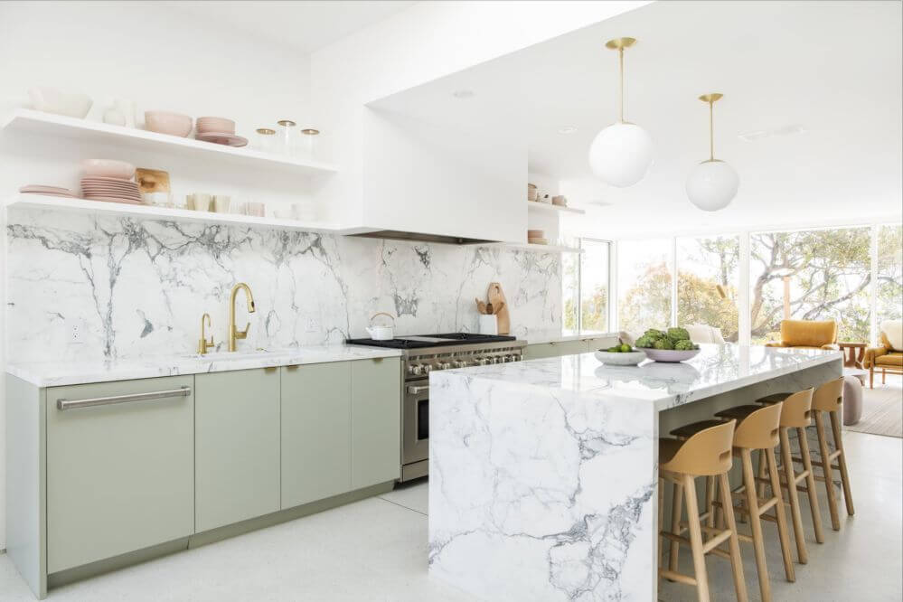 Gợi ý những mẫu bếp sử dụng đá terrazzo