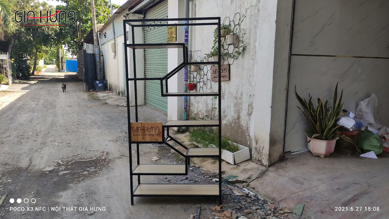 Kệ trang trí mặt gỗ khung sắt GHF-6087 19 Kệ trang trí mặt gỗ khung sắt GHF-6087 - Ảnh 17