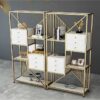 Kệ trang trí khung chân sắt mặt gỗ GHS-8972
