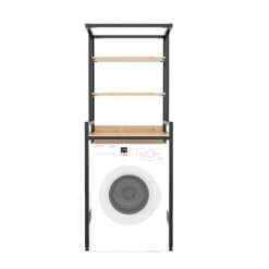 Kệ máy giặt 3 tầng gỗ Cao Su khung sắt tĩnh điện GHS-9358 12 Ke may giat 2 tang go Cao Su khung sat tinh dien GHS 9358 4