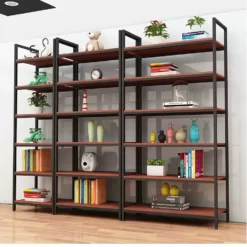 Kệ trung bày sản phẩm chân sắt mặt gỗ GHK-9498
