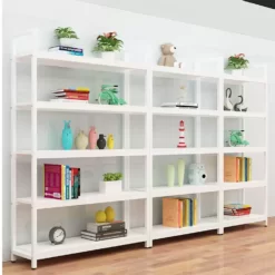 Kệ trung bày sản phẩm chân sắt mặt gỗ GHK-9498
