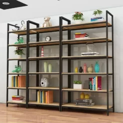 Kệ trung bày sản phẩm chân sắt mặt gỗ GHK-9498