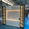 Tủ tivi gỗ công nghiệp cánh khung nhôm kính trà đen GHS-10250