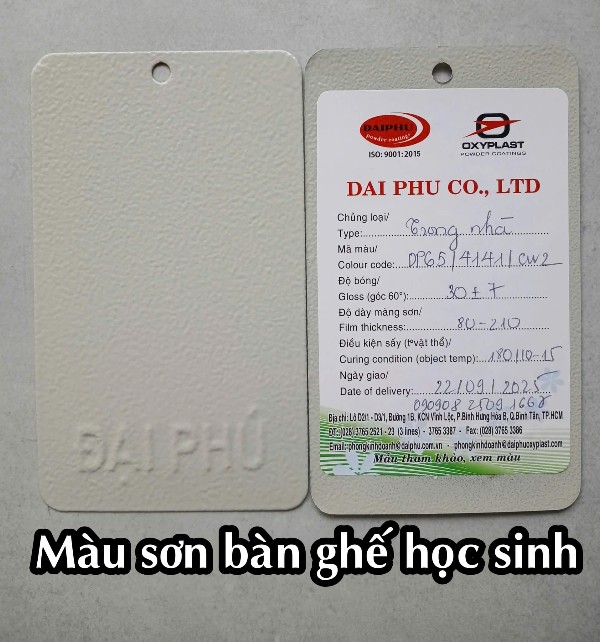 Màu DP65/4141/CW2 - Bột Sơn Tĩnh Điện Đại Phú 5 Màu DP654141CW2 - Bột Sơn Tĩnh Điện Đại Phú