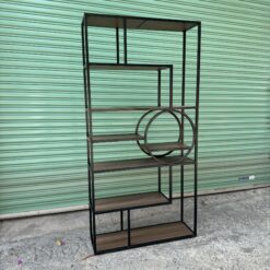 Kệ trang trí khung sắt mặt gỗ GHS-10606